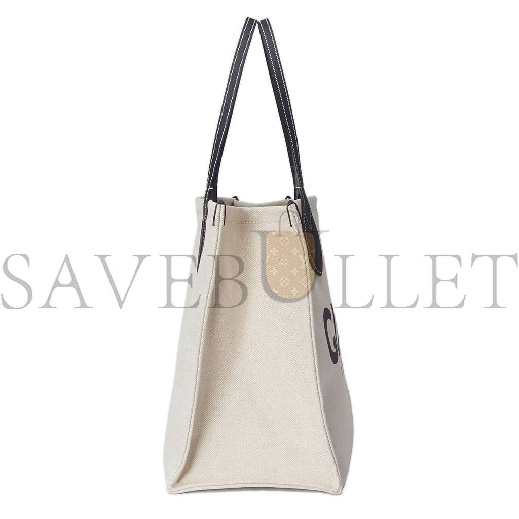 GUCCI PRINT TOTE BAG NEW BEIGE CANVAS BLACK 772176 (41*29*18cm)